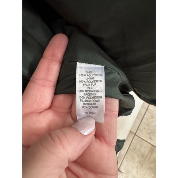 J.Jill Green Hooded Full Zip Down Puffer Winter Coat Size 3X - Picture 6 of 10